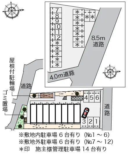 ★手数料０円★加古郡播磨町本荘３丁目　月極駐車場（LP）